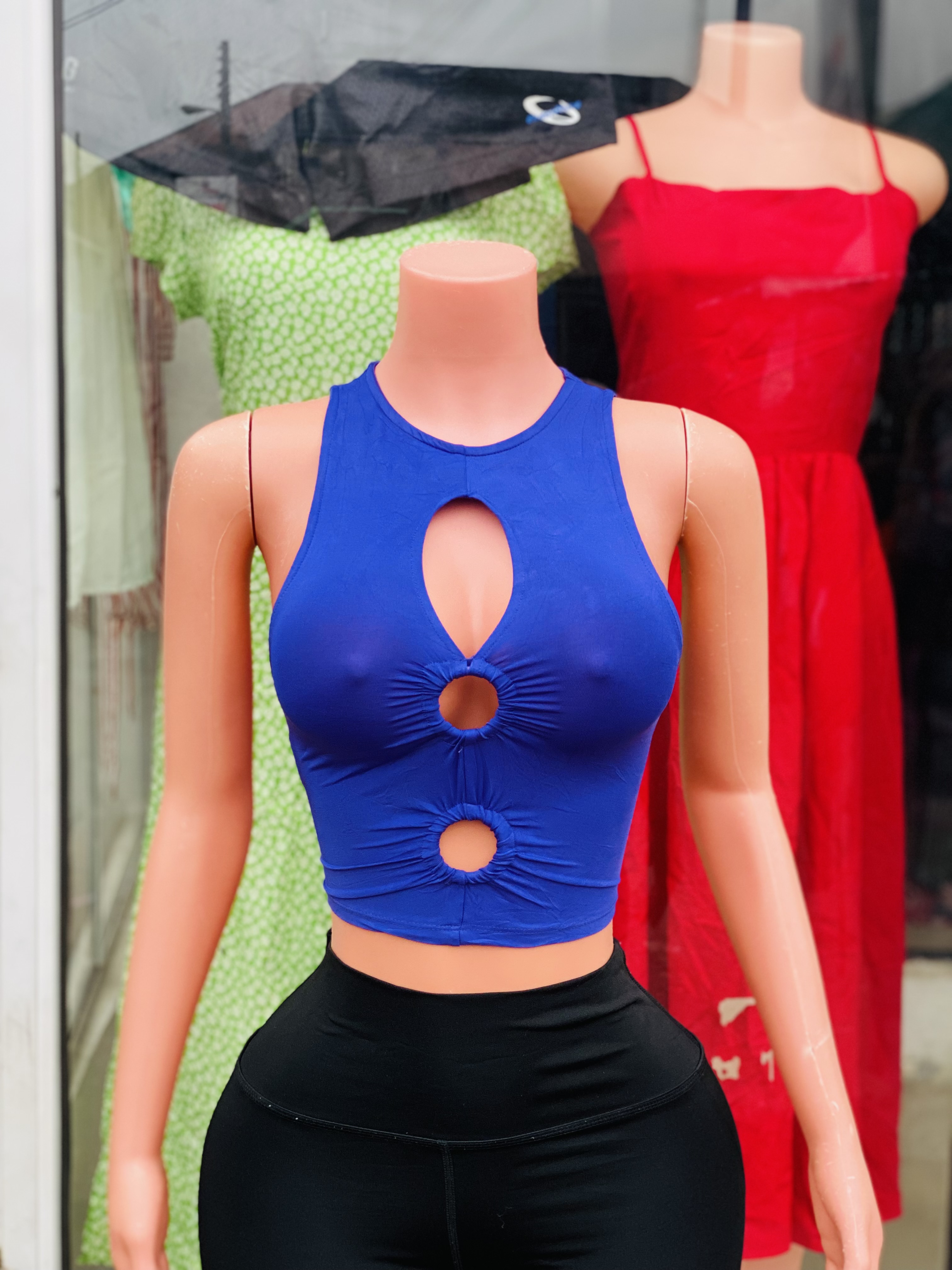 Royal Cut-Out Crop Top